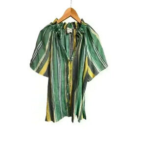 ALEX & PARKER COLORFUL STRIPES POP OVER TOP WITH SLIT Neck  Stand Up Collar XL